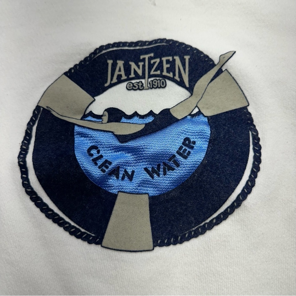 Jantzen Clean Water White Crewneck Sweatshirt Size XL